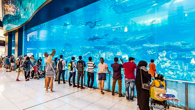 Aquarium of Dubai Mall, the world's largest shopping mall